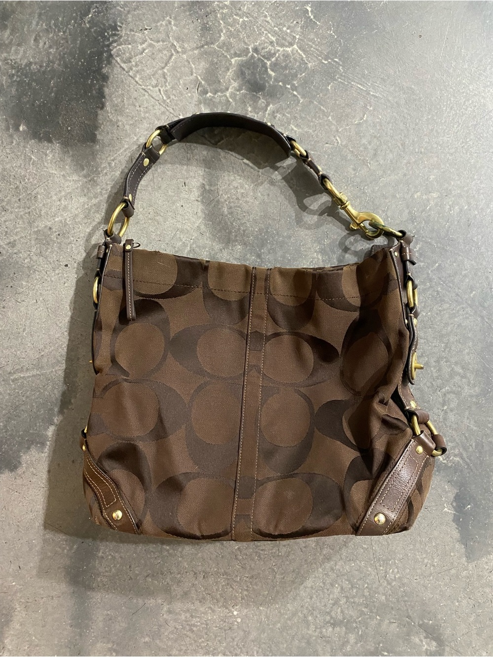 Coach Y2k Brown Signature Canvas Hobo Tote/shoulder Bag 12โX14โ
(May 026) - Picture 3 of 10